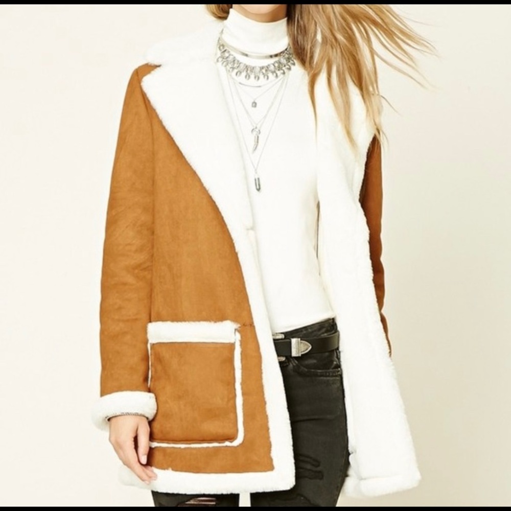 ❗️SOLD❗️ Forever 21 Suede & Faux Fur Jacket - Picture 1 of 8